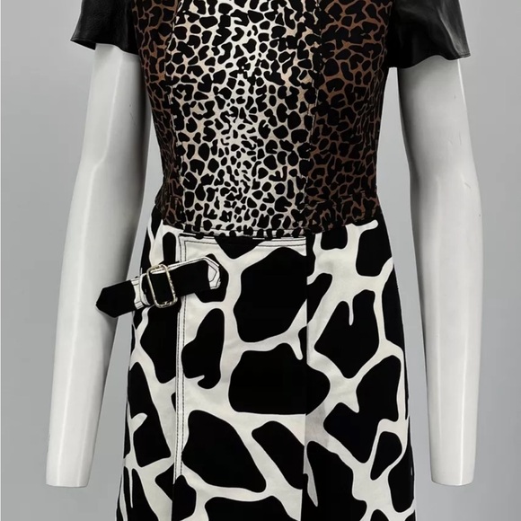CARLISLE COLLECTION SLEEVELESS GIRAFFE LEOPARD PRINT A LINE STYLE DRESS SIZE 5/6 - Picture 2 of 12